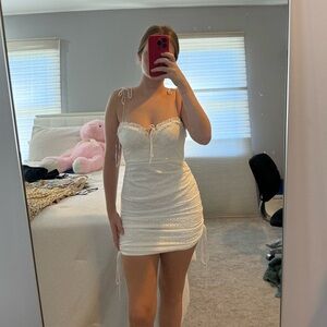 White mini dress